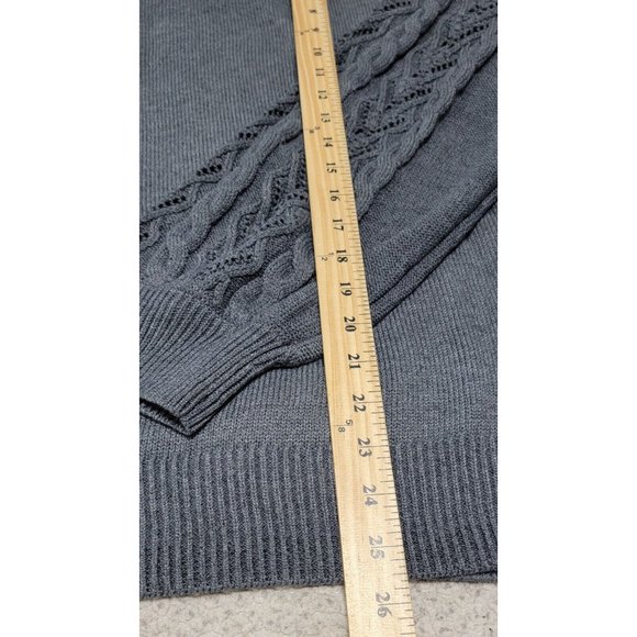 Lane Bryant Womens Gray Long-Sleeve Crew Neck Pointelle Pullover Size 26/28 NWT - Picture 10 of 12